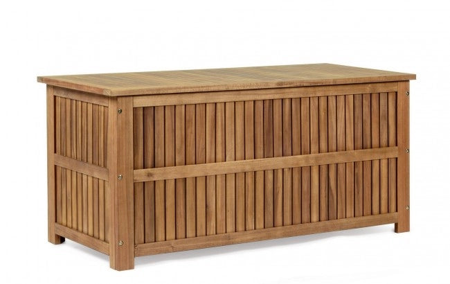 Baule Porta Cuscini Legno Marrone Rustico da Esterno - SERENITY