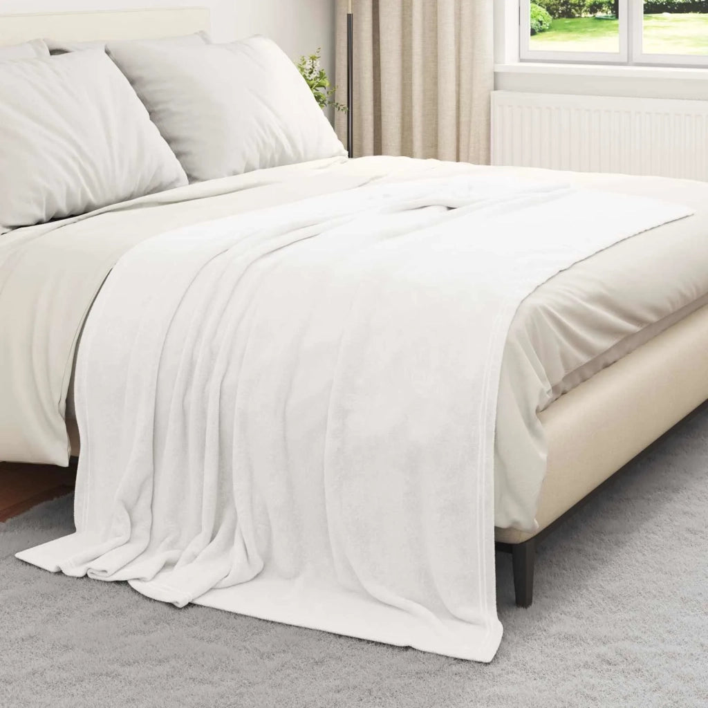 Coperte da Pile 6 pz Bianco 150 x 200 cm Panno