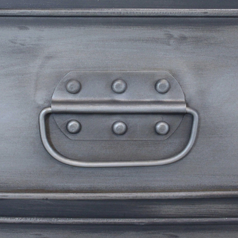 Mobile Emeric 132,5x37,5x82 h cm in Acciaio Grigio
