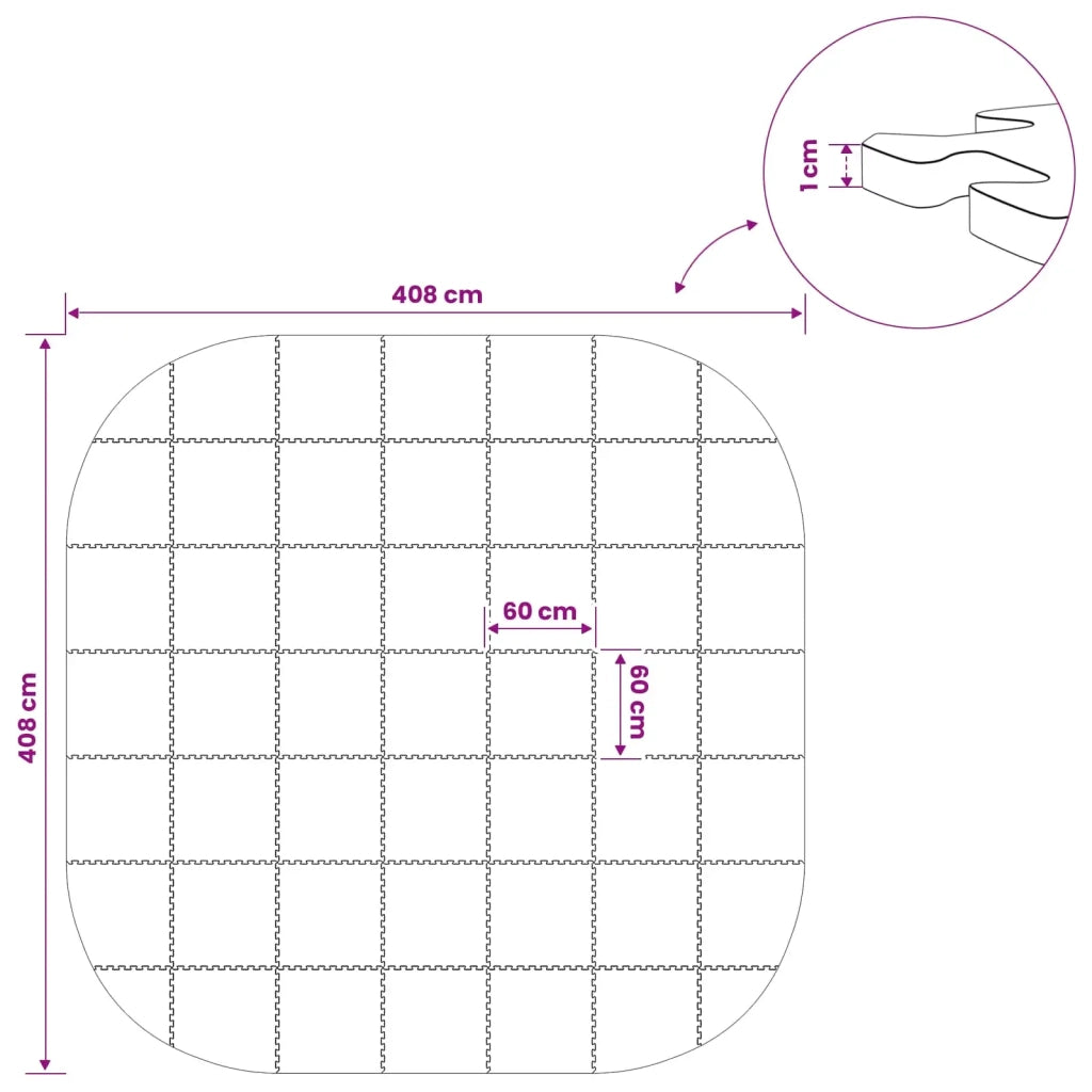 Tappetino per piscina 49 pz Ø 408 cm Rotondo Schiuma EVA Grigio 42042643