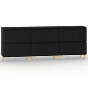 Credenze 3pz | Madia | Buffet da pranzo | Armadio da pranzo Nere 60x35x70 cm in Legno Multistrato