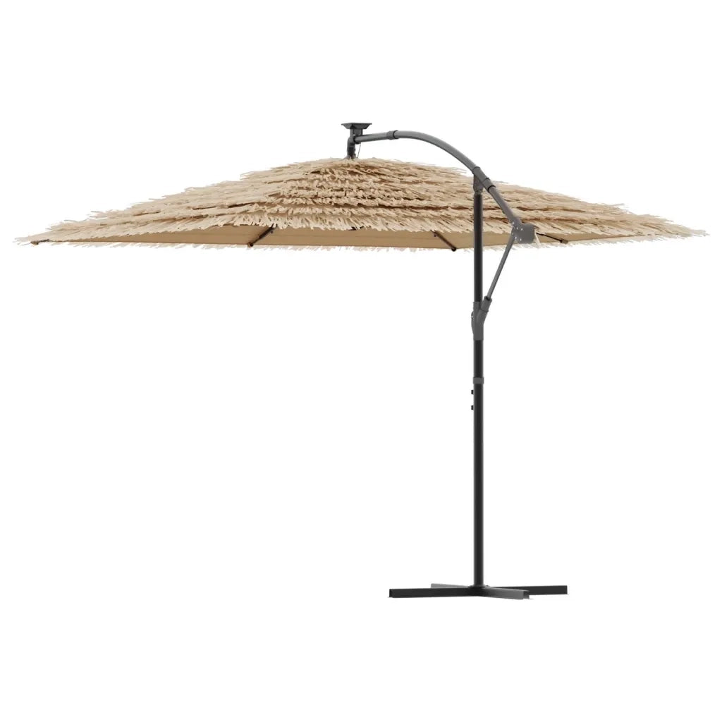 Ombrellone Giardino LED e Palo in Acciaio Marrone 290x290x238cm 4005088