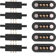 Set di 5 coppia di connettori Pogo a magneti a veerazione - 3 posizioni - magneti - rilievo 23 mm - passaggio maschio-femmina per sonde