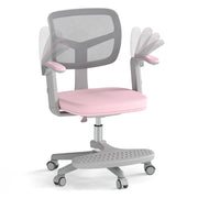 Sedia da studio con altezza regolabile da computer in rete, Sedia da scrivania per bambini ruote universali Rosa