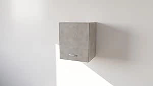 Pensile Cucina  in Legno Nobilitato Cemento Mobile Alto con 1 Anta, Pensile Componibile Moderno Made in Italy (H48XL30XP33cm)