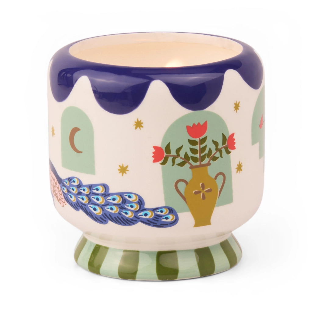 Candela Profumata Adopo Peacock - In ceramica- Confezionato in Scatola