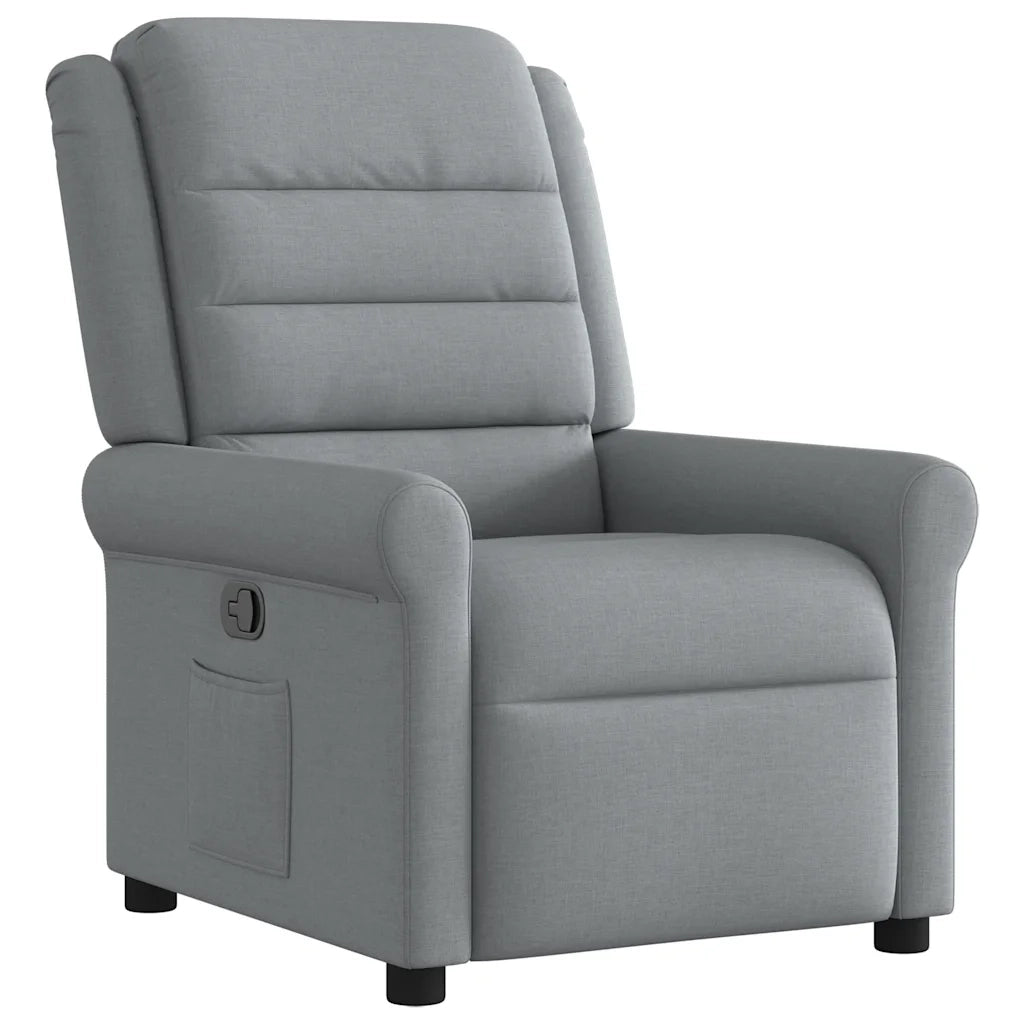 Divano Sedia-Poltrona Reclinabile in Tessuto Grigio Chiaro 610884