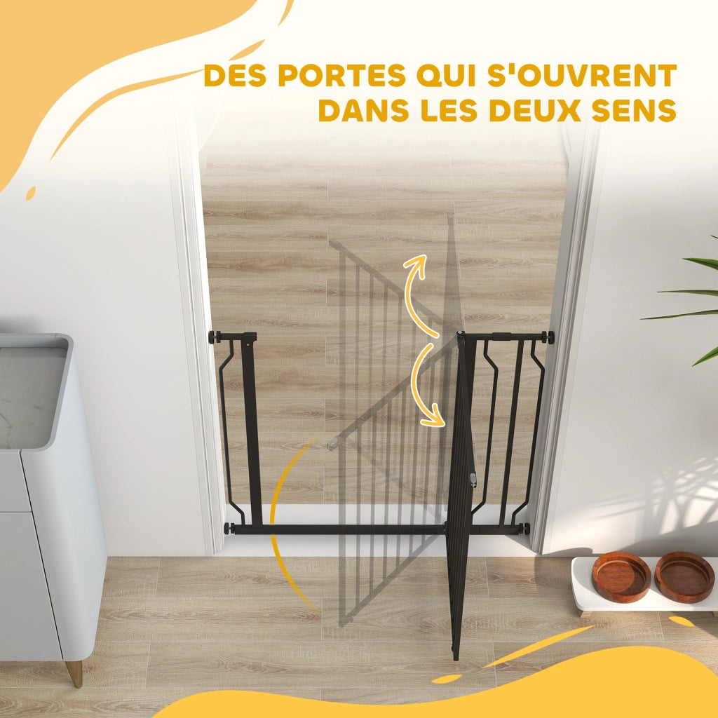Barriera di sicurezza per animali domestici regolabile senza foratura ¨C Minimal ¨C 75-95x76 cm nero