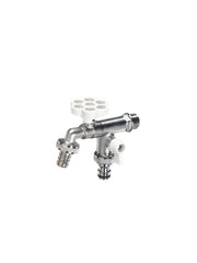 Rubinetto doppio con manopola a fiore Belfer Ø 30 mm Colore: Bianco