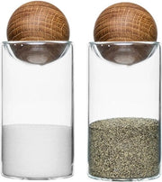 Sale e pepe, vaso, marrone/trasparente, 4,8 x 4,8 x 11,5 cm, 2 pezzi