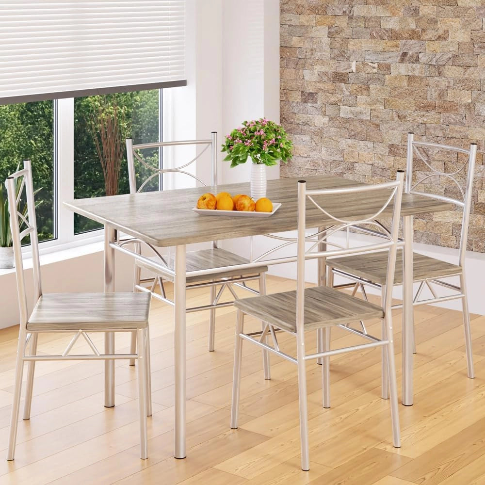 ® Gruppo di Sedute Paul Set 5 Pezzi Tavolo da Pranzo con 4 Sedie Set di Mobili per Sala Cucina Soggiorno Salotto Set da Pranzo Tavoli Sedia