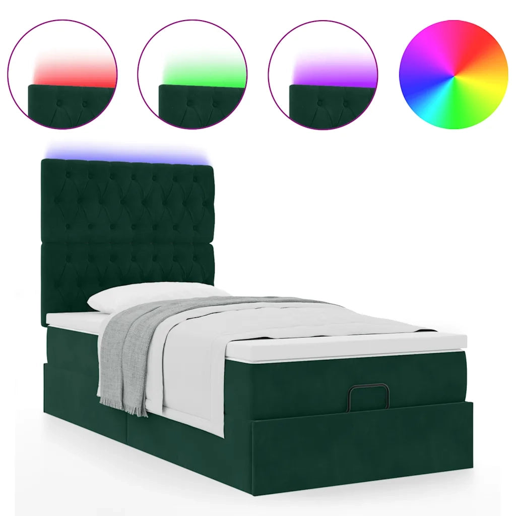 Struttura Letto Pouf con Materassi 100x200 cm Velluto