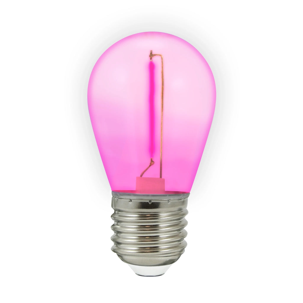 Polux 2x Lampadina LED COB Neon E27 36V rosa 2200K