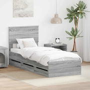 Struttura del letto con cassetto Grigio Sonoma 75 x 190 cm