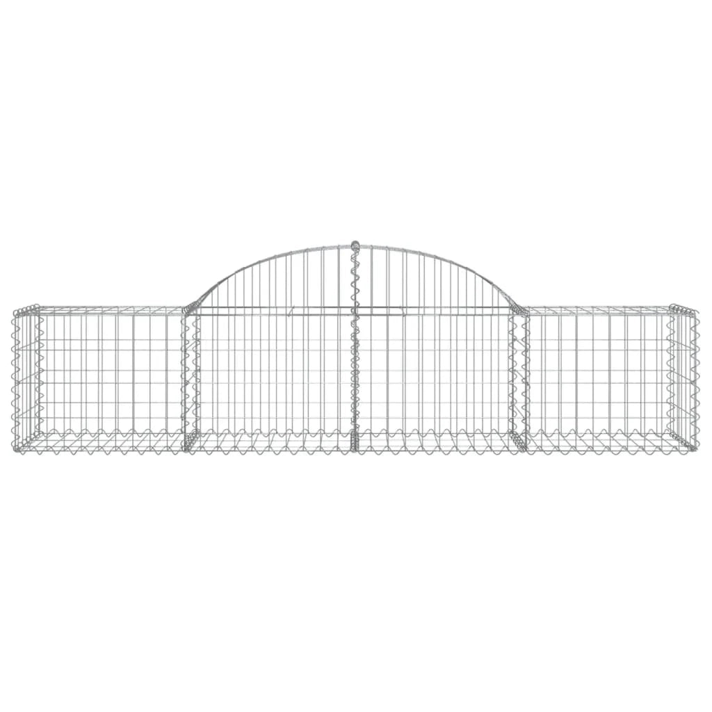 Cestini gabbioni recinzione a gabbia muro di contenimento ad arco 25 pezzi 200 x 50 x 40/60 cm ferro zincato argento 02_0040683