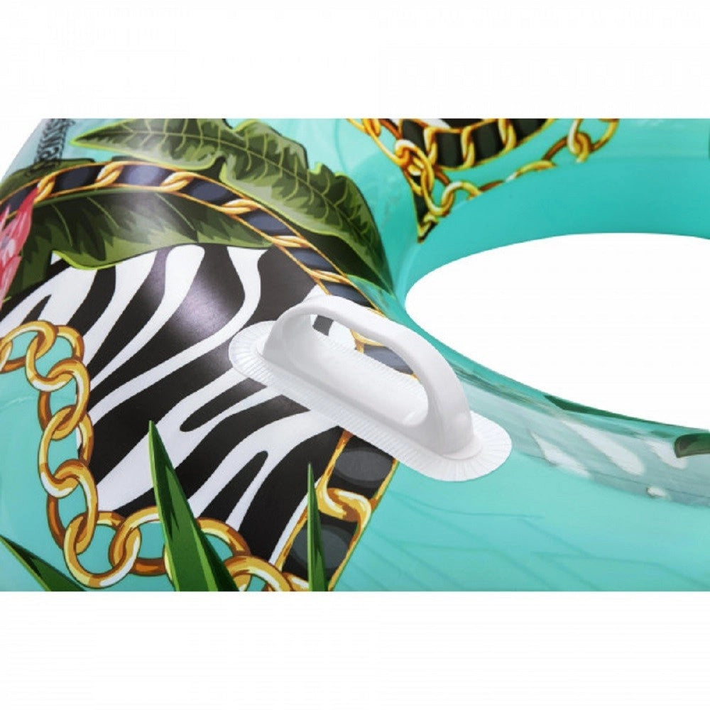 Trade Shop - Gonfiabile Salvagente Fantasia Floreale 114 Cm Con Maniglie Piscina Estate 36302 -