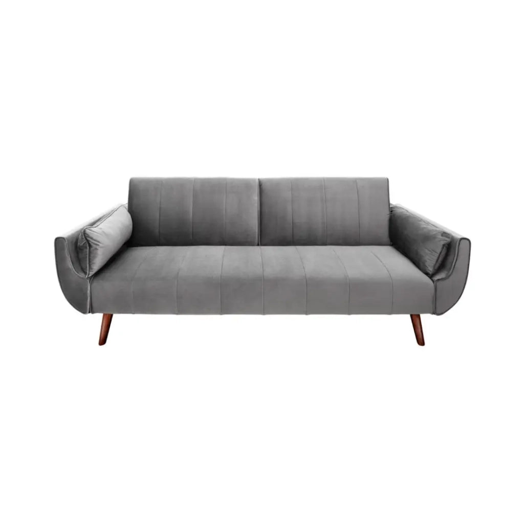 Divano dritto DANNA grigio – Divano scandinavo convertibile in velluto