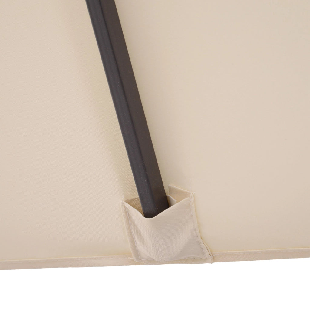 EasyComfort Ombrellone Doppio da Giardino 4.6x2.7 m a 12 Stecche con Prese d'Aria e Manovella, Ombrellone per Esterni in Acciaio e Poliestere, Anti UV, Beige