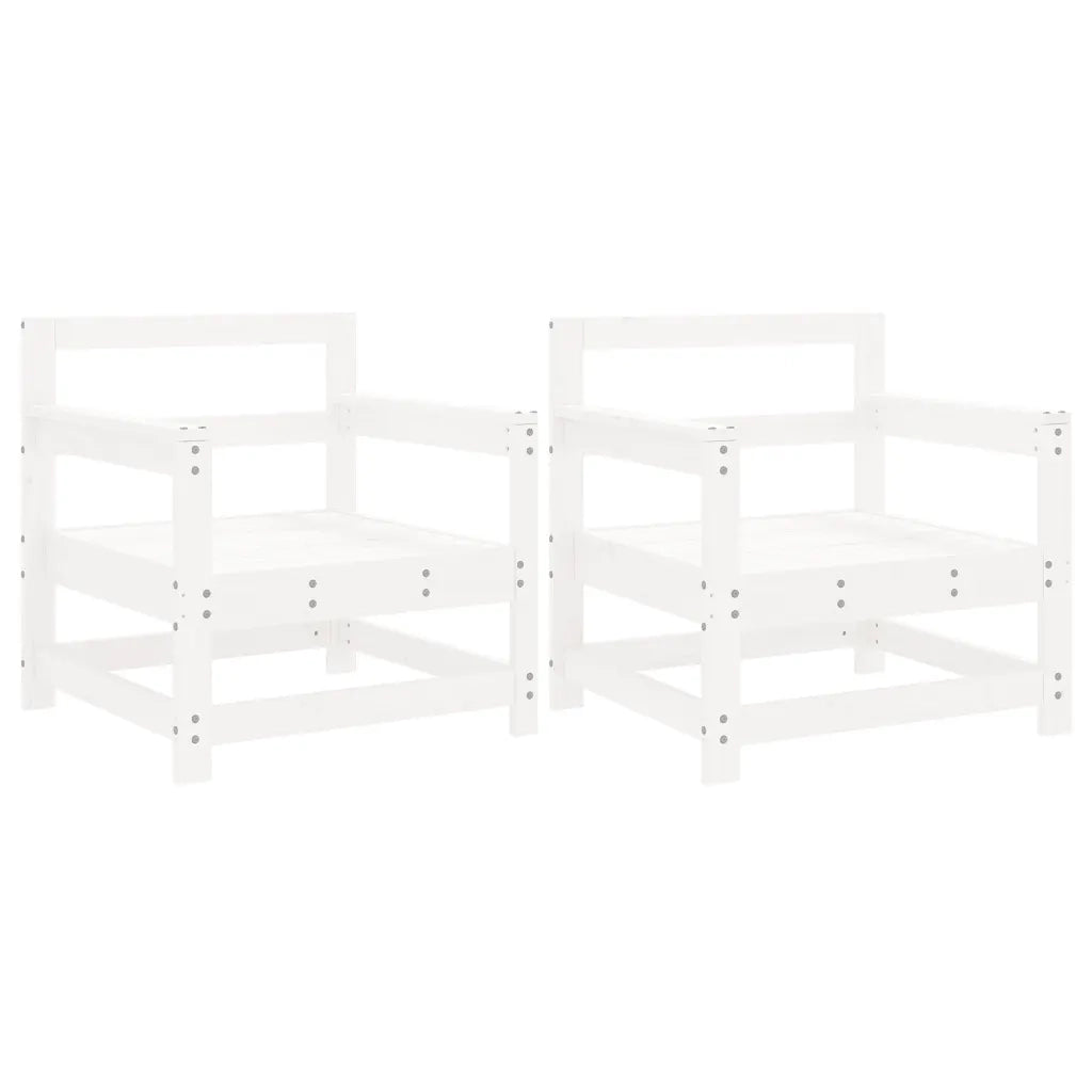 Sedia da patio-Sedie da Giardino 2 pz Bianche in Legno Massello di Pino 498208