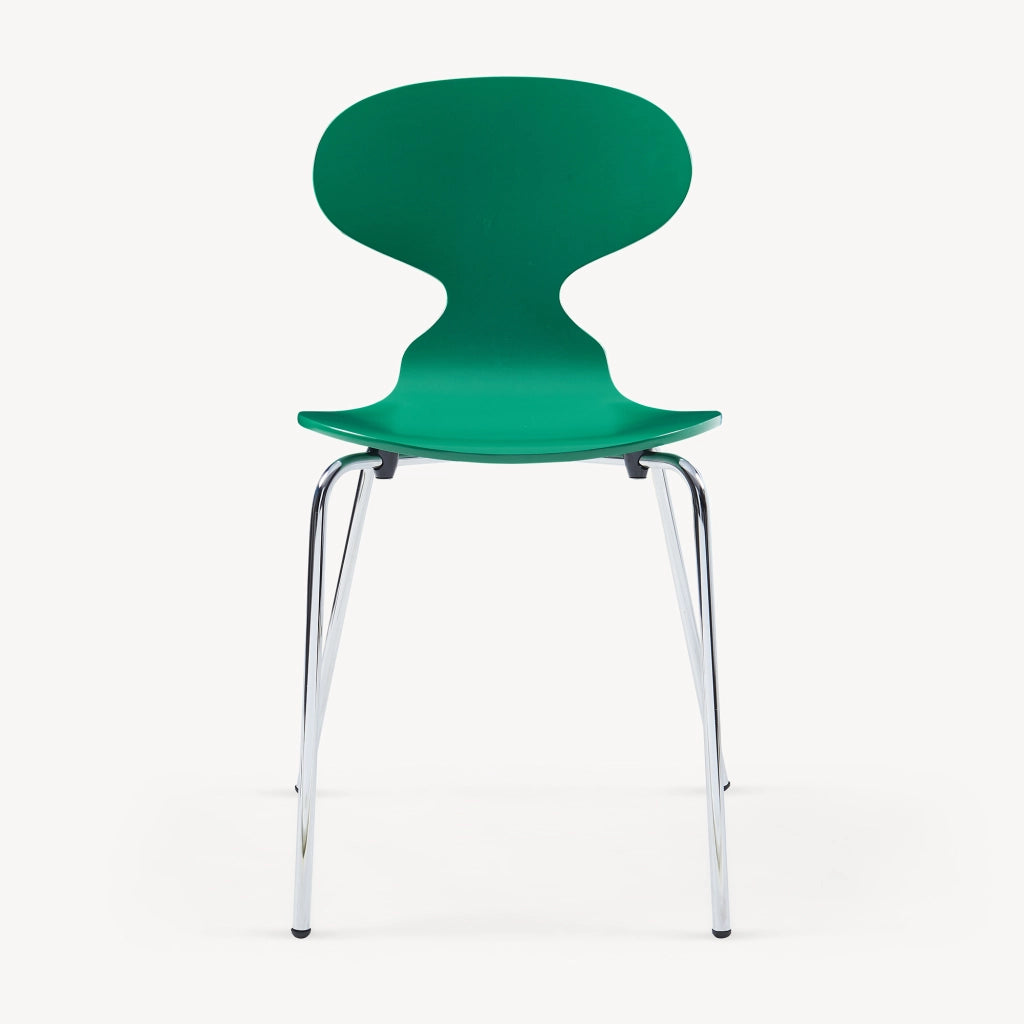 Set Kil di 4 Sedie Impilabili da Sala Pranzo - Verde / Cromato [en.casa]