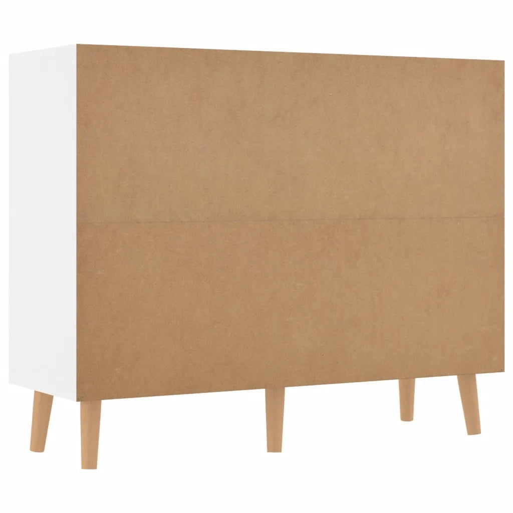 Credenza Bianco Lucido 90x30x72 cm in Legno Multistrato 326819