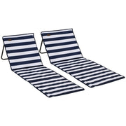 Set 2 Sdraio da Spiaggia 142x51x40 cm Pieghevoli e Regolabili in Acciaio e Poliestere Multicolore