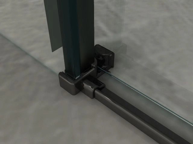 Porta Doccia Scorrevole Frameless Cristallo 8 mm Trasparente Telaio Nero Opaco - Misura: 120 xh195 cm