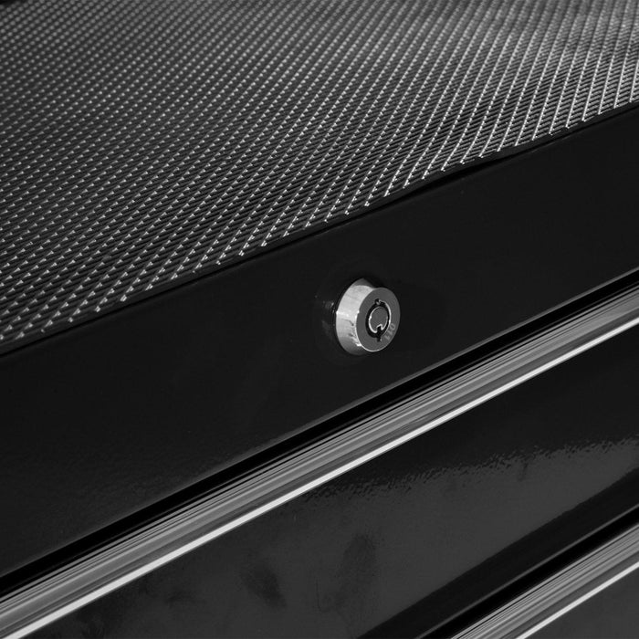 Carrello Porta Utensili con Cassettiera da Officina Nero 61.5x33x85 cm