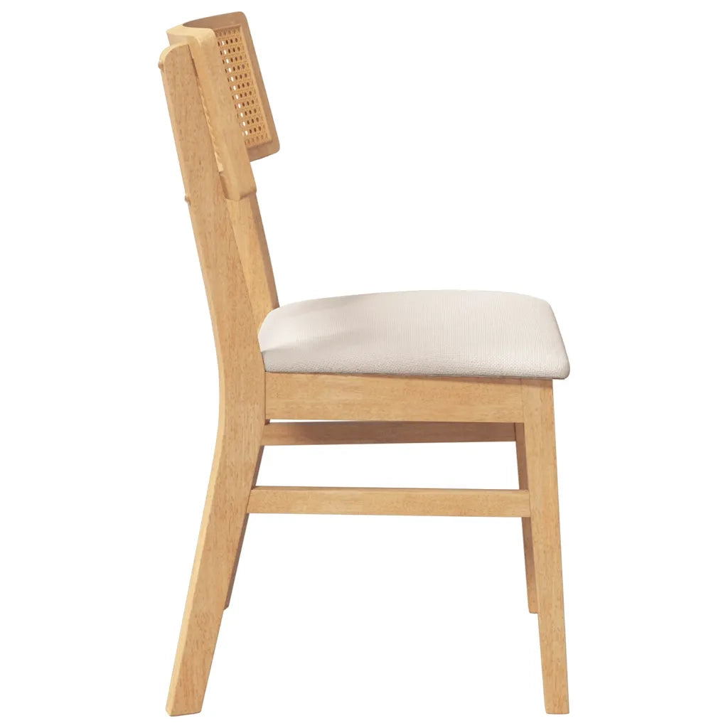 Sedie da Pranzo con Cuscini 2 pz in Legno Massello di Hevea 4102463
