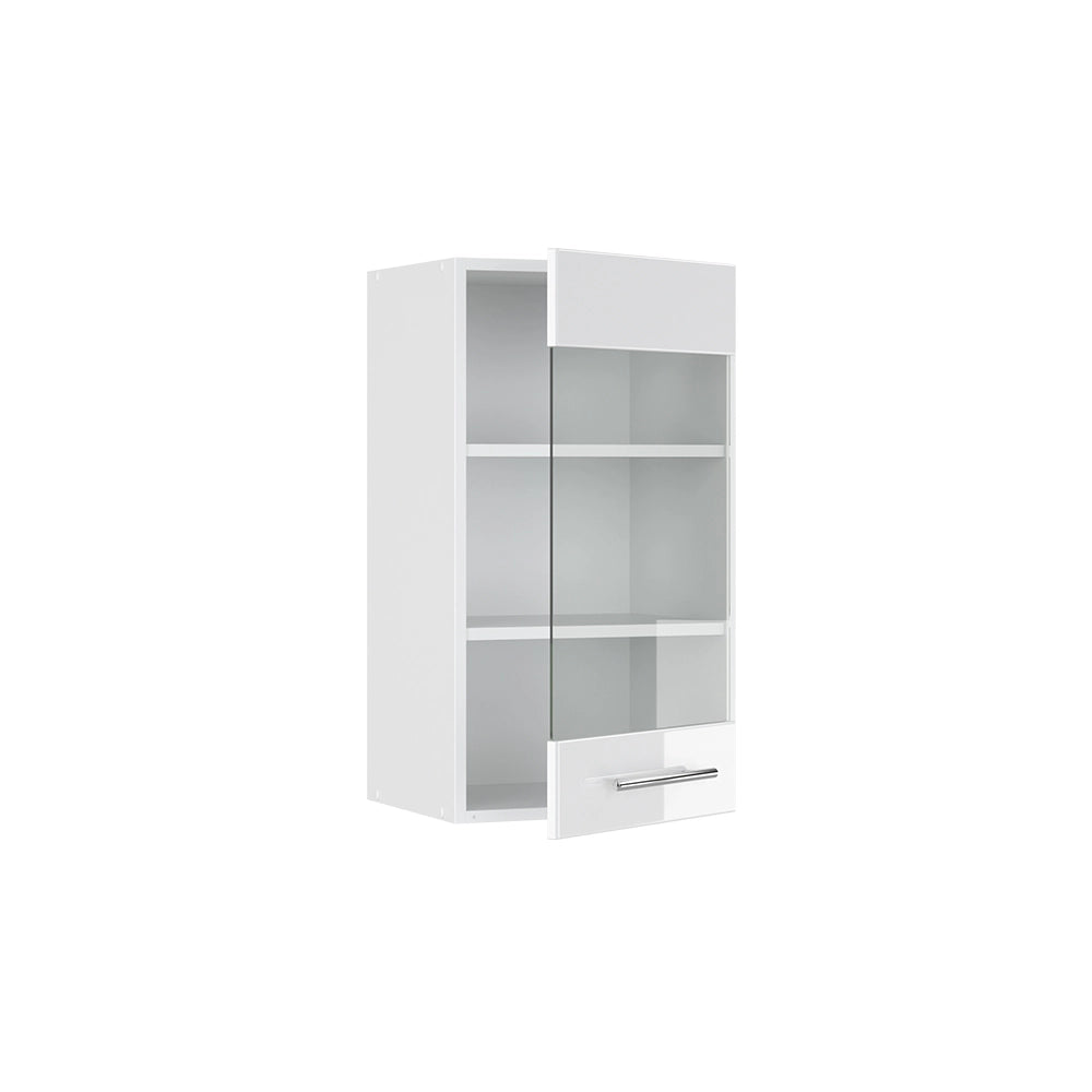 Vicco Mobile da cucina in vetro Bianco lucido 40 cm