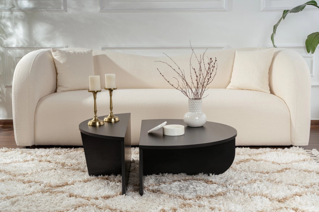 Tavolino da caffè in legno "Orion" - 90 x 60 x 30 cm - Legno nero