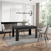 Tavolo da Pranzo, 140x90x76cm, Per 6 persone, Tavolo Cucina, Nero RF3647