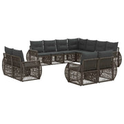 Set Divano da Giardino 11 pcs Grigio e Grigio Scuro polyrattan 3435587