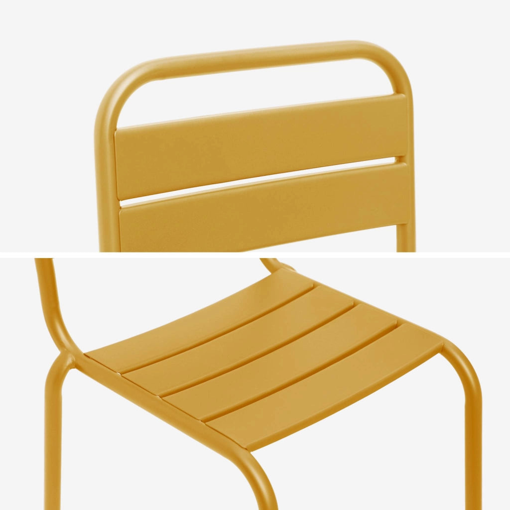 Set di 2 sedie in metallo per bambini, giallo