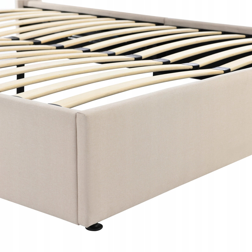 Letto con contenitore - Xylo - 160x200 - Beige - Idraulica metallica