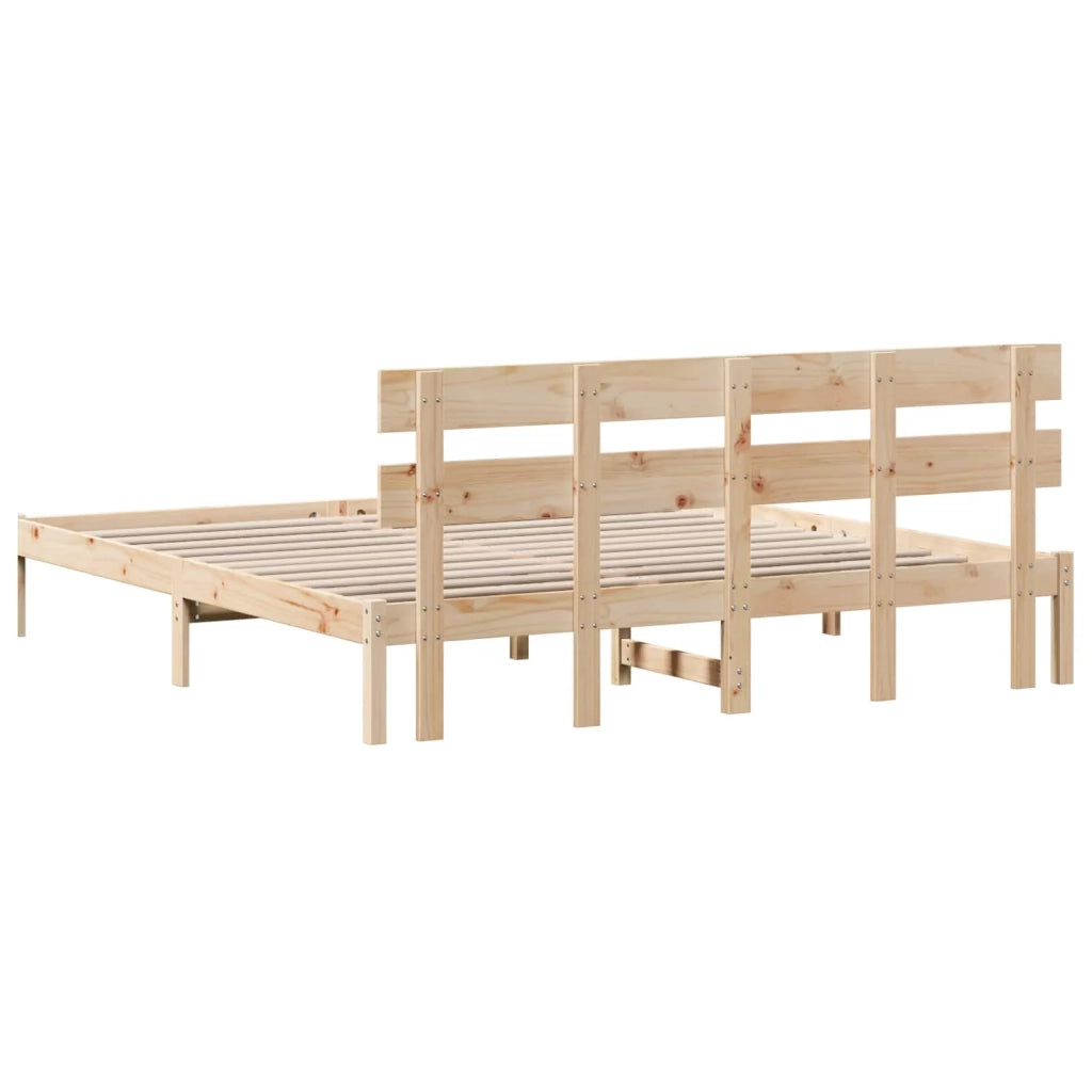 Struttura del letto Marrone 200 x 200 cm Legno massello di pino