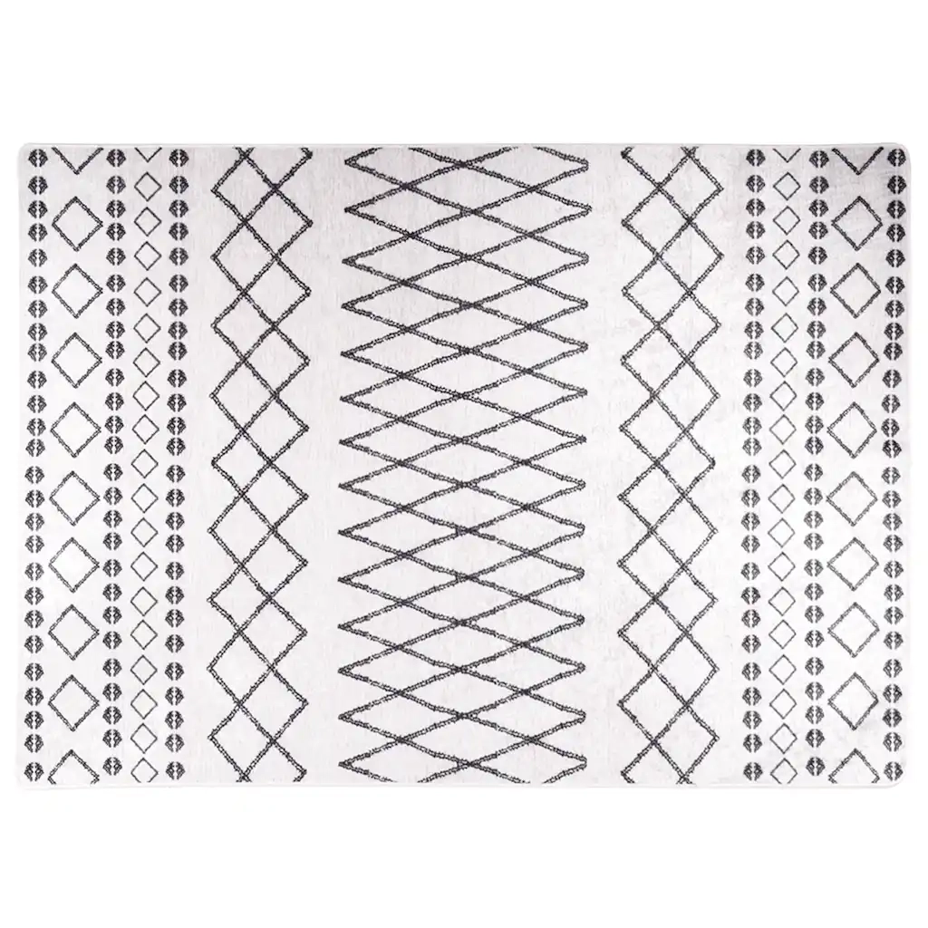 Tappeto Lavabile 120x180 cm Nero e Bianco 337972