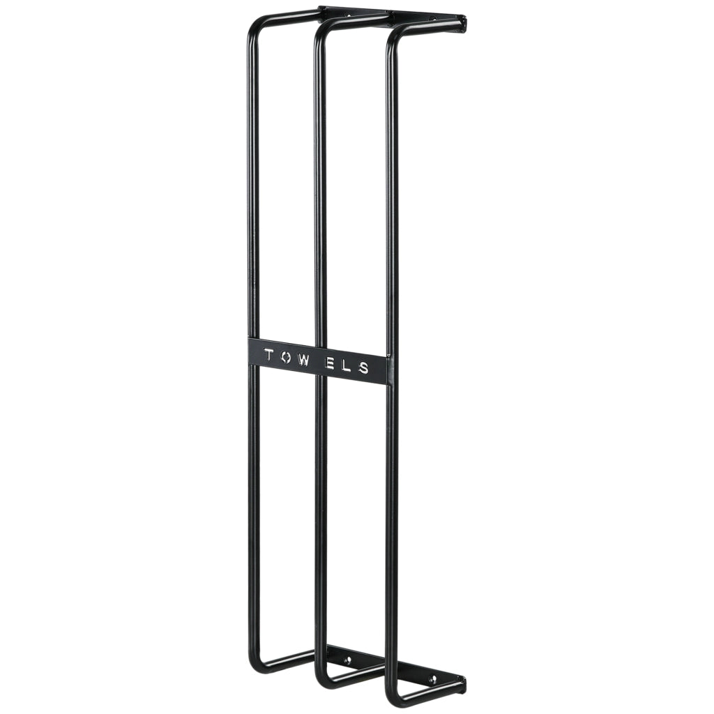 Portasciugamani a Parete con 3 Barre e Telaio in Metallo ¨C zephmum ¨C Nero 21x12x74 cm