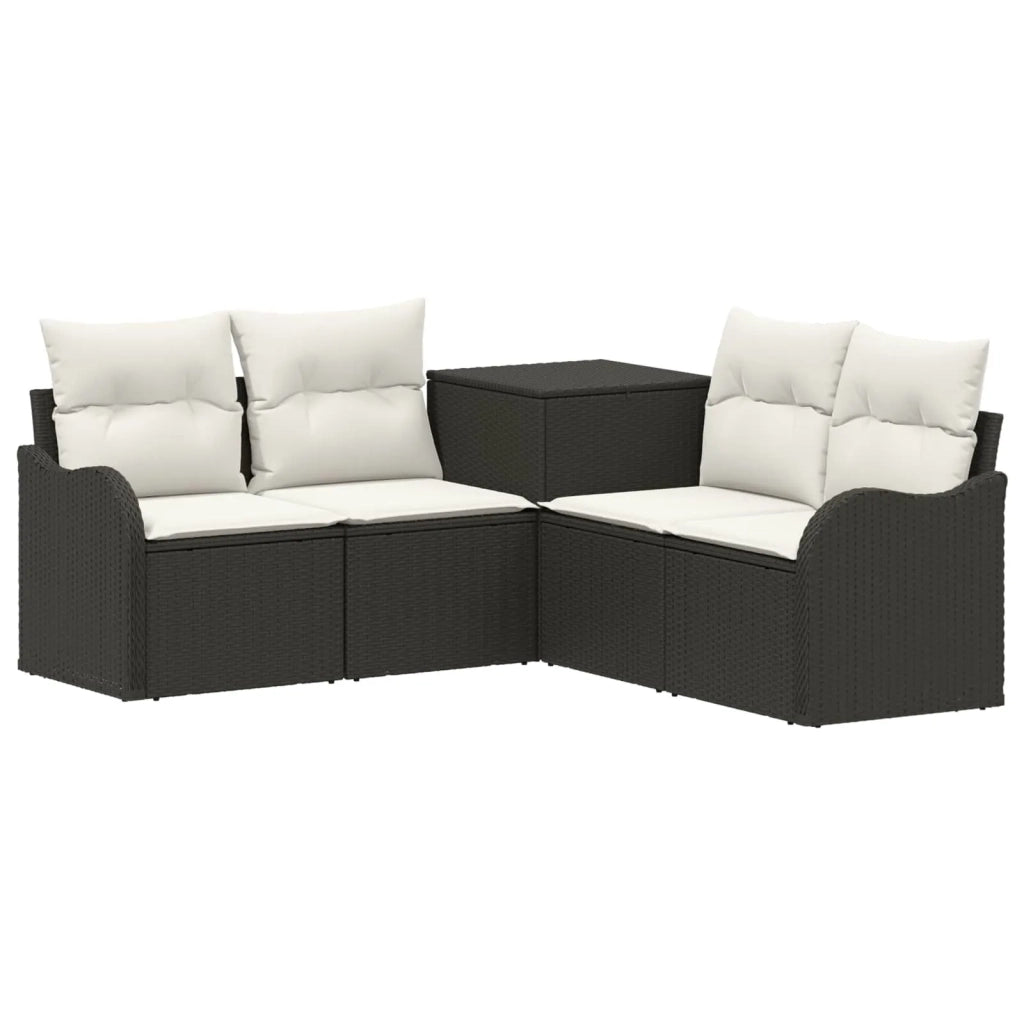 Set di divani 5 pz Nero e Bianco Crema 3447749