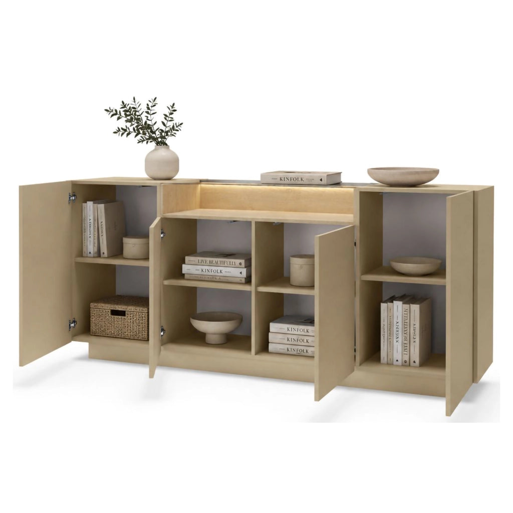 Madia Halefa, Credenza 4 Ripiani, 103x40x83h cm Marrone Chiaro