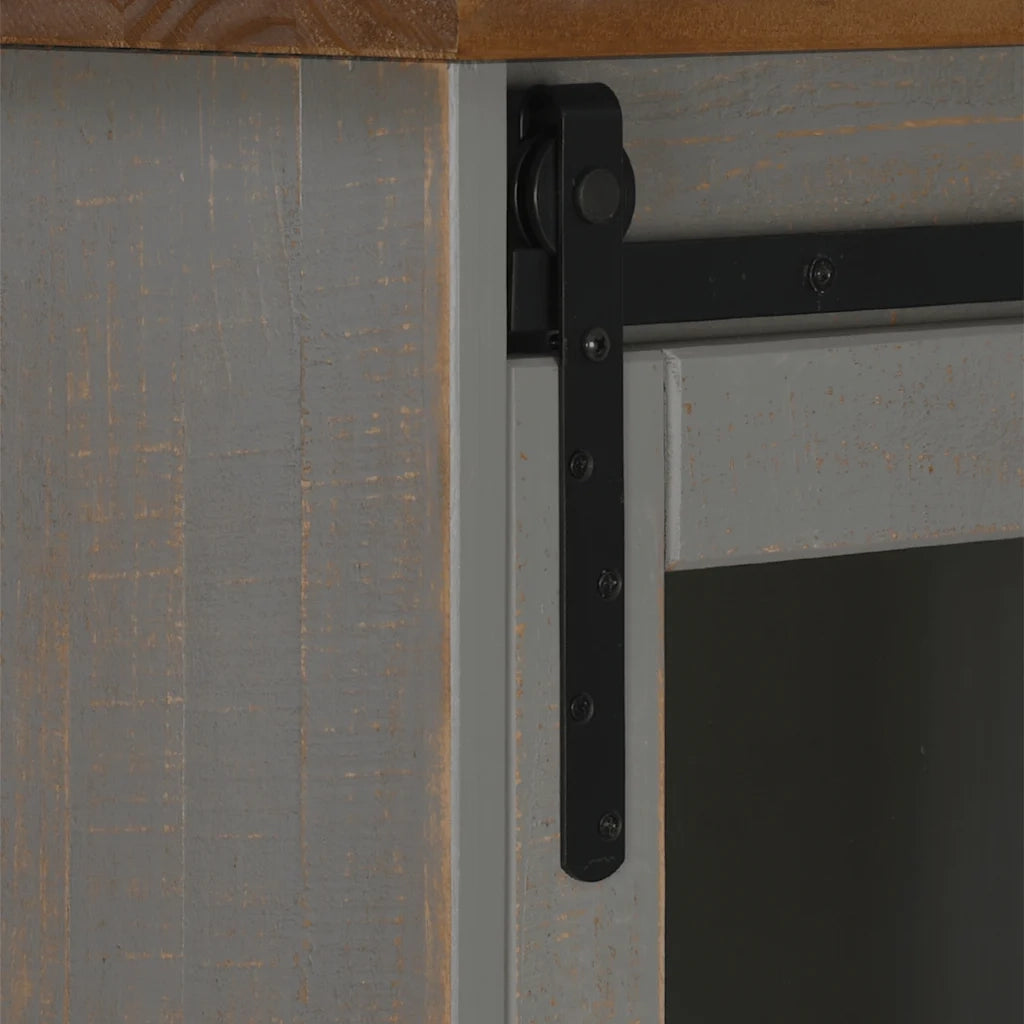 Credenza-Buffet-Armadio da cucina HALDEN con Anta Scorrevole 80x40x80 cm Legno Massello 248276