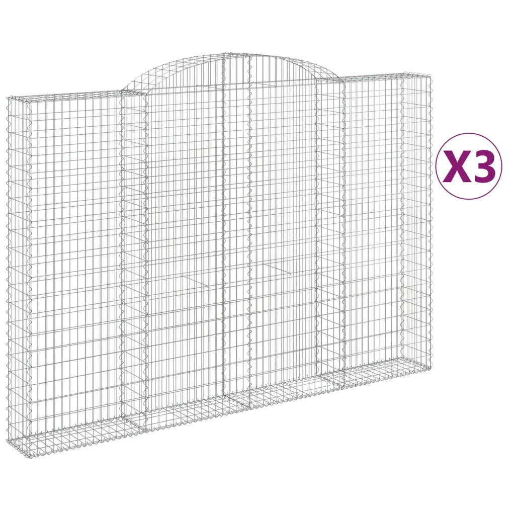 Cesti Gabbioni ad Arco 3 pz 300x30x200/220 cm Ferro Zincatocod mxl 100108