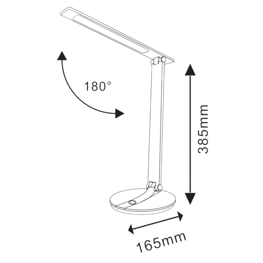 Lampada scrivania LED 8W dimmerabile 3000-6500K nera Polux
