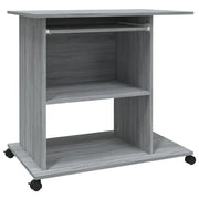 Scrivania | Tavolo da Ufficio Computer Grigio Sonoma 80x50x75 cm Legno Multistrato