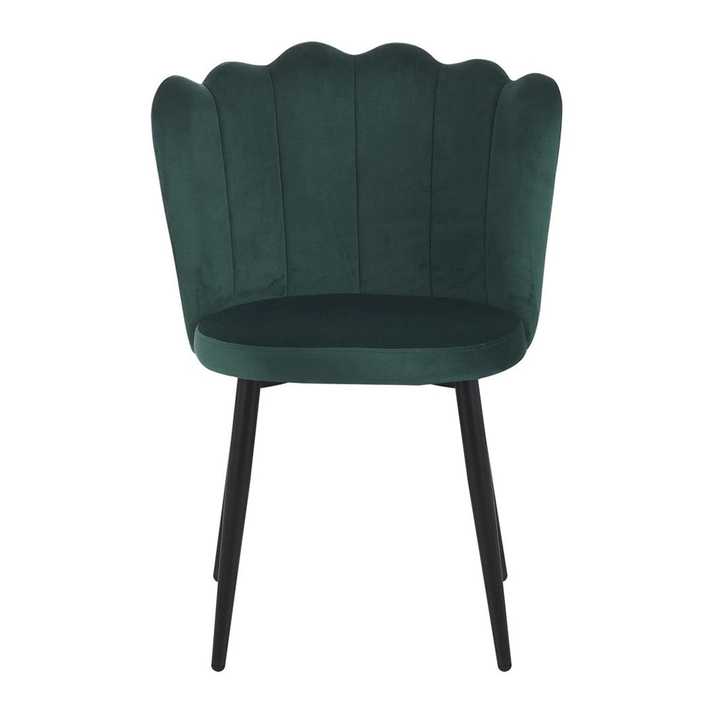 Sedia Vienna imbottita in velluto verde staylux