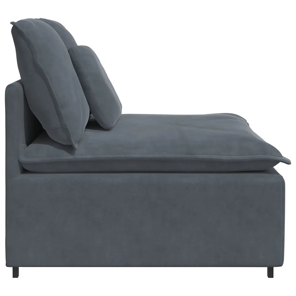 Modulo Centrale Divano Modulare con Cuscini Grigio Scuro 100 cm 4104430
