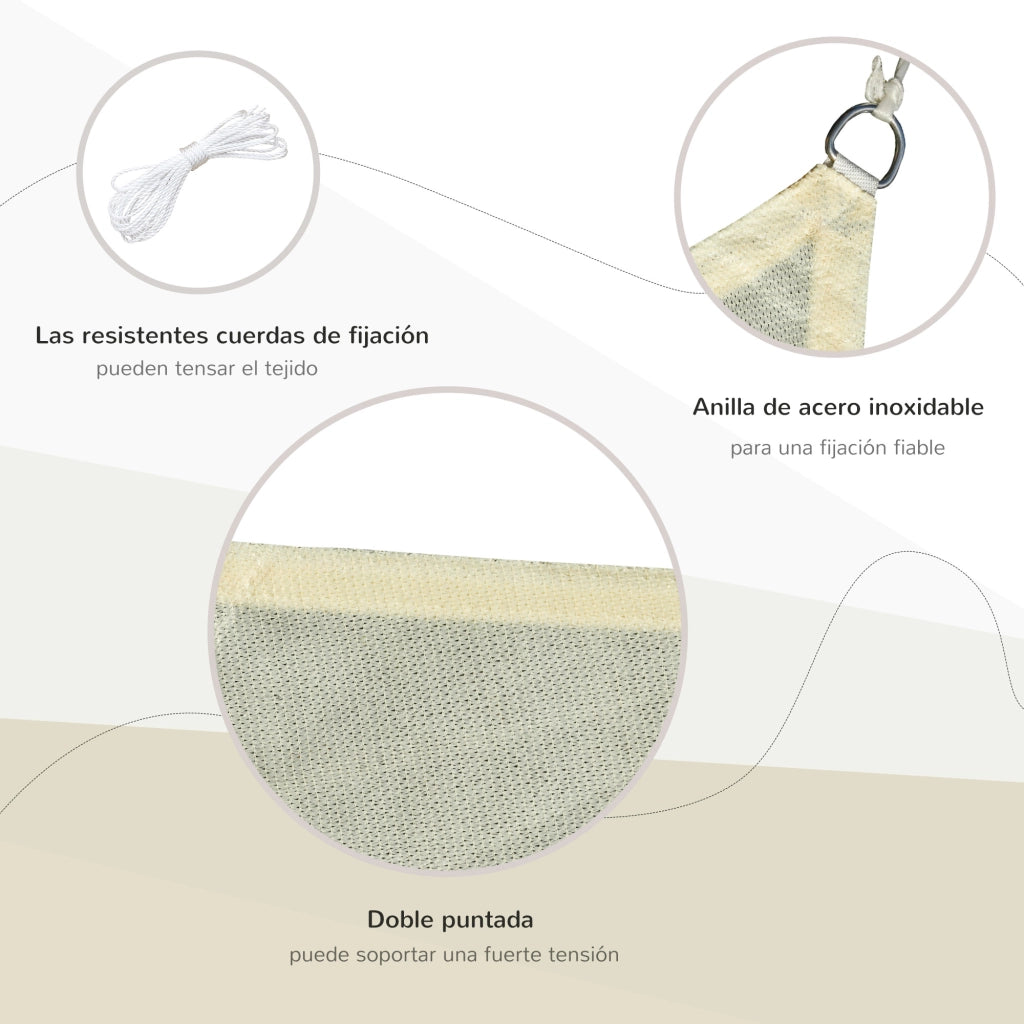 Tenda da sole rettangolare 4x3 m per giardino patio terrazza ¨C zephmum ¨C HDPE antiriflesso traspirante color crema