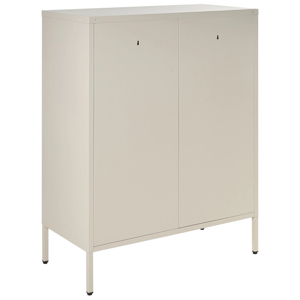 Mobile da ufficio beige in metallo con 2 ante serrature e chiavi design industriale arredamento per ufficio domestico