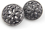 Set di 10 ganci per abbigliamento - fiori moderni metallo a nido ronde ganci metalliche per cucire (nero, 18 mm)