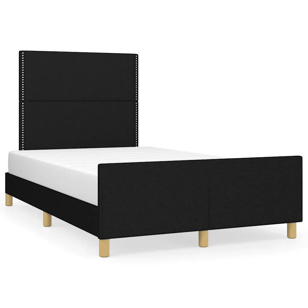 Letto matrimoniale | Letto per adulti | Giroletto senza Materasso Nero 120x200 cm Tessuto
